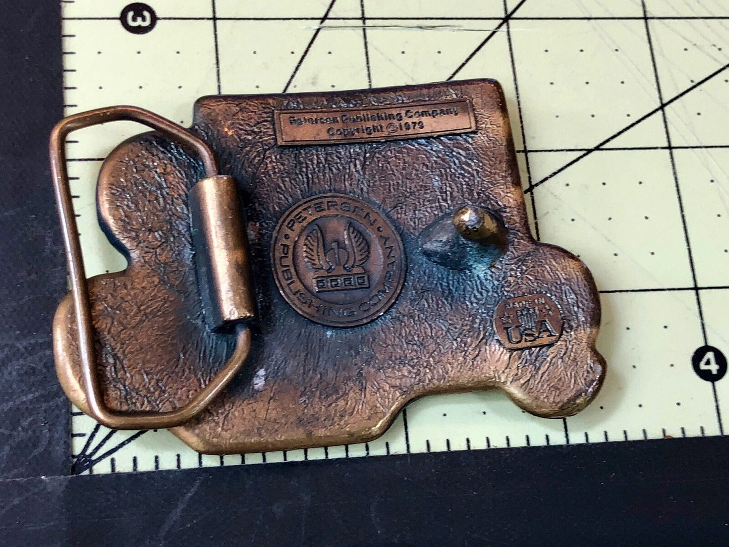 Vintage 1970’s. Petersens PHOTO GRAPHIC Magazine Advertising Logo Belt Buckle 