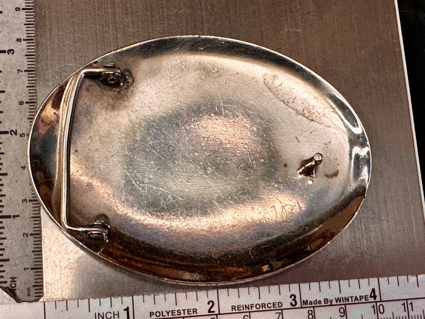 Art Ralls Abalone Shell Chip Inlaid Native American Indian Artisan Belt Buckle