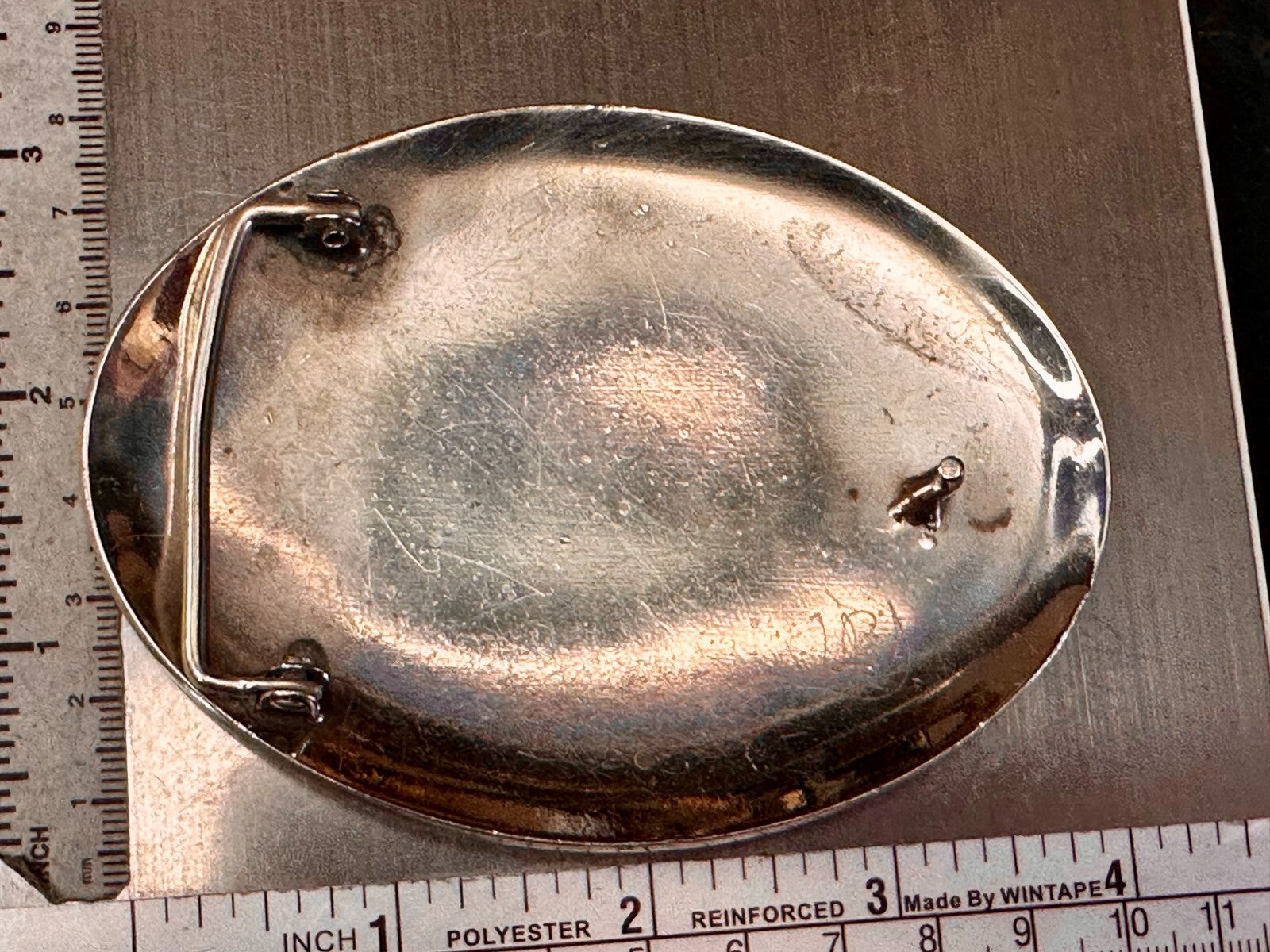 Art Ralls Abalone Shell Chip Inlaid Native American Indian Artisan Belt Buckle