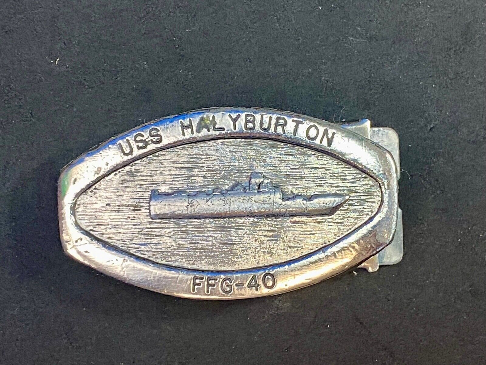 U.S. Navy Uss Halyburton Ffg-40 Oliver Hazard Perry-Class Frigate Belt Buckle