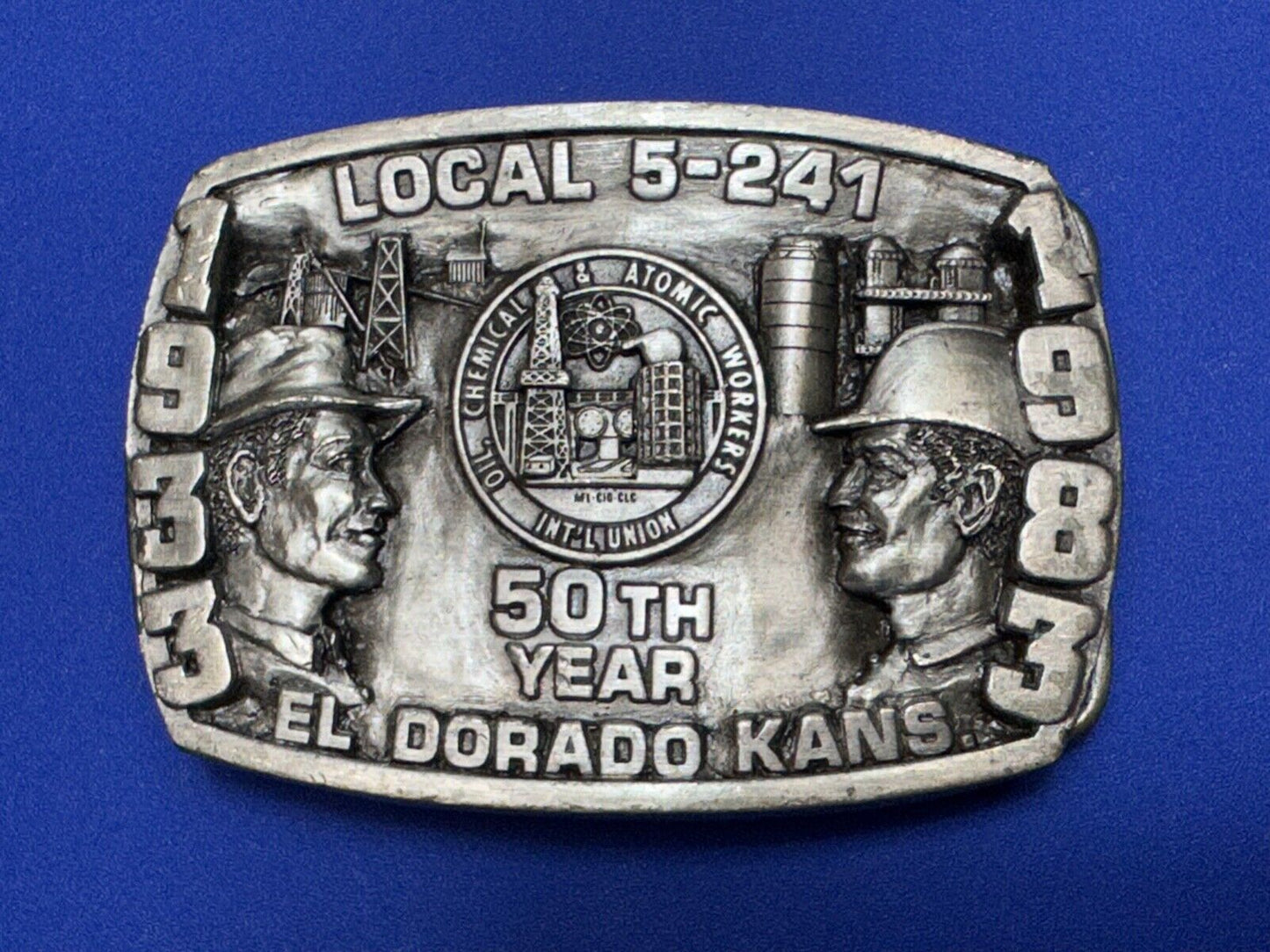 Vintage  1983 El Dorado Kansas Local union 5 241 50th yr celebration belt buckle