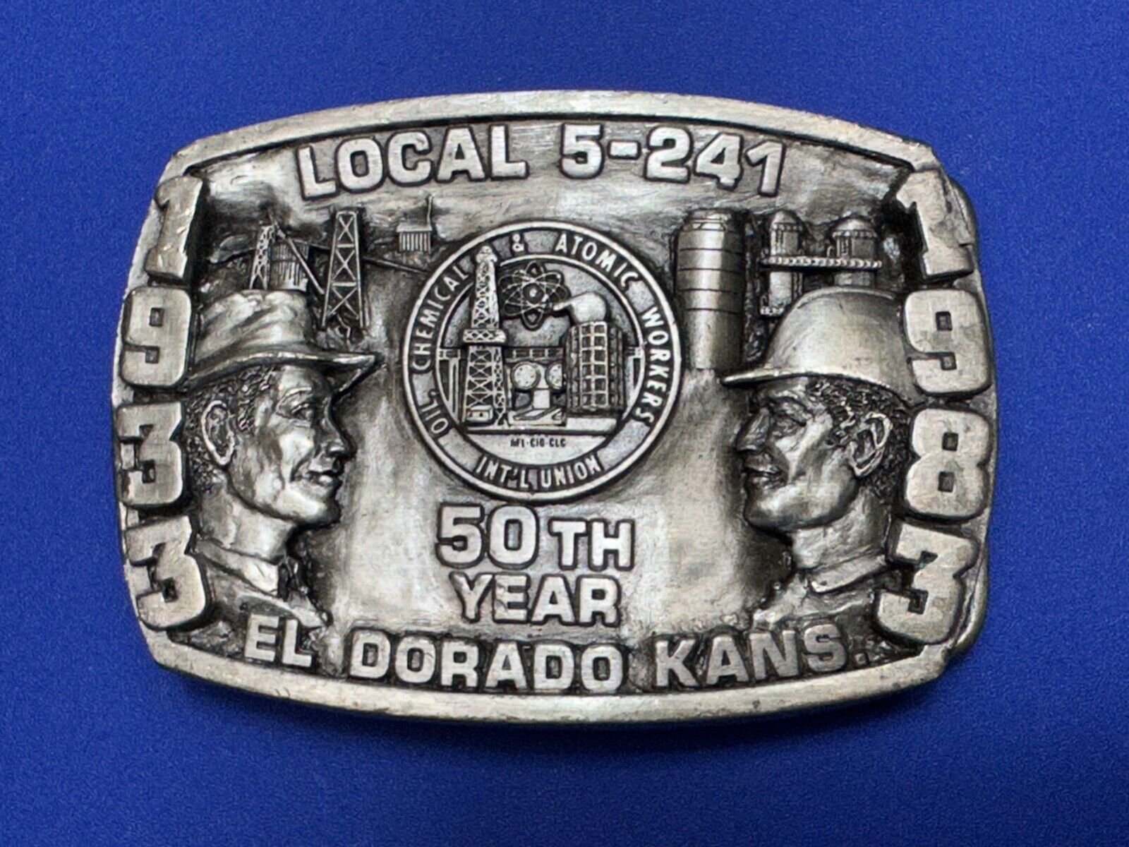 Vintage  1983 El Dorado Kansas Local union 5 241 50th yr celebration belt buckle