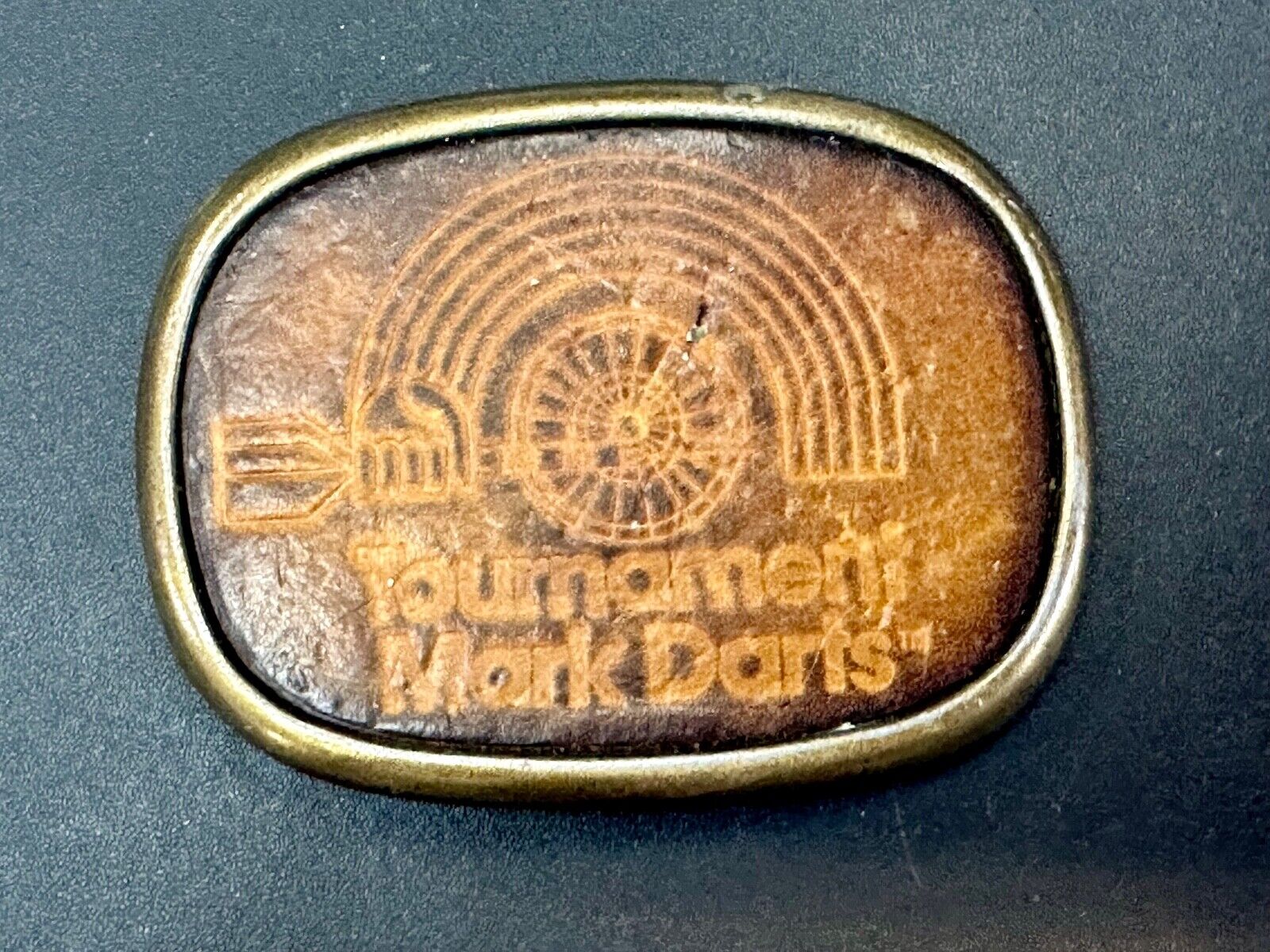 Tournament Mark Darts Leather & Metal Dart board game Belt Buckle