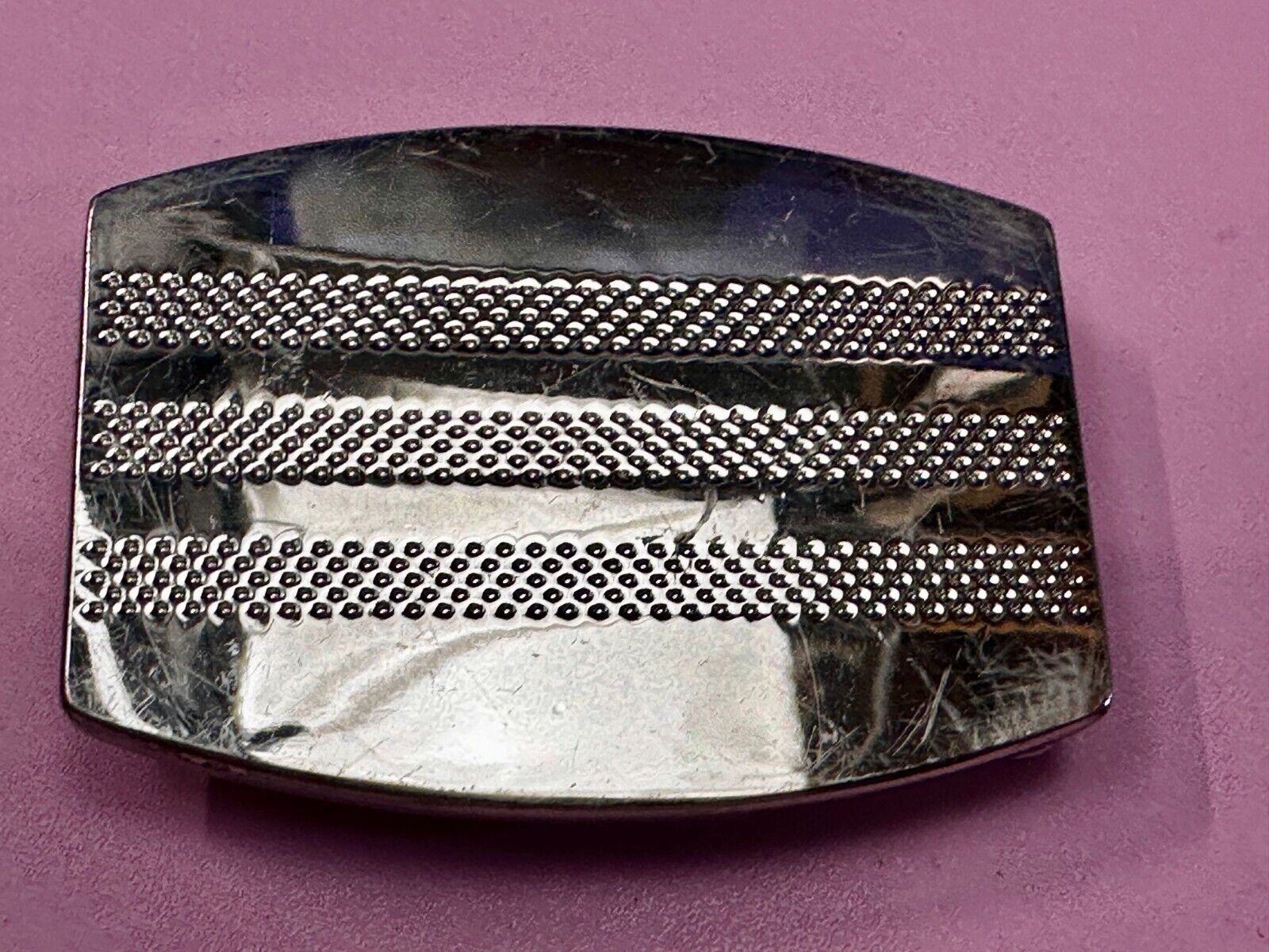 Adidas Golf Stripe Silver Color Trophy Dress Style Reflective Belt Buckle
