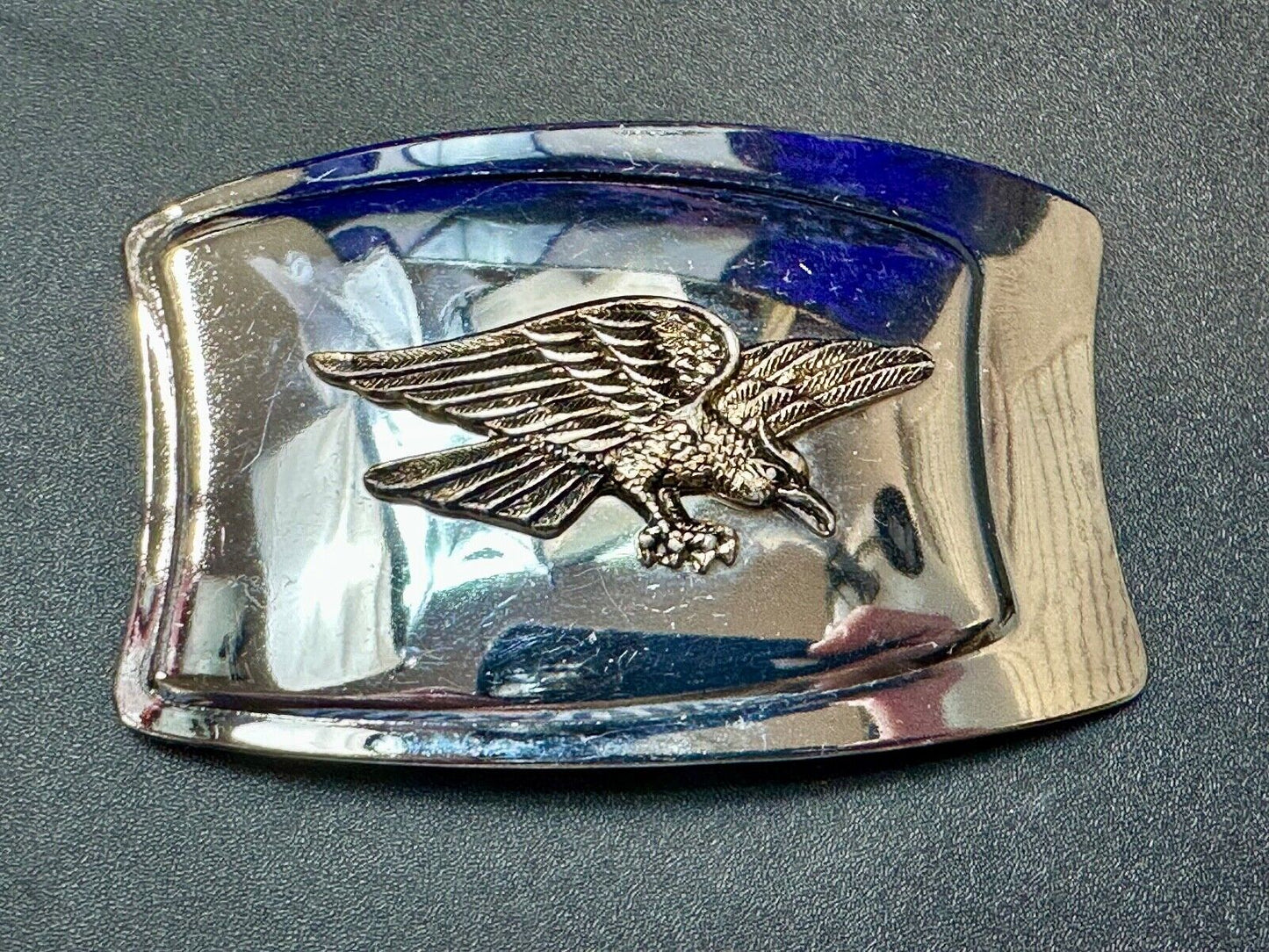 American Eagle - Vintage Mirrored Reflective Two Tone western belt buckle