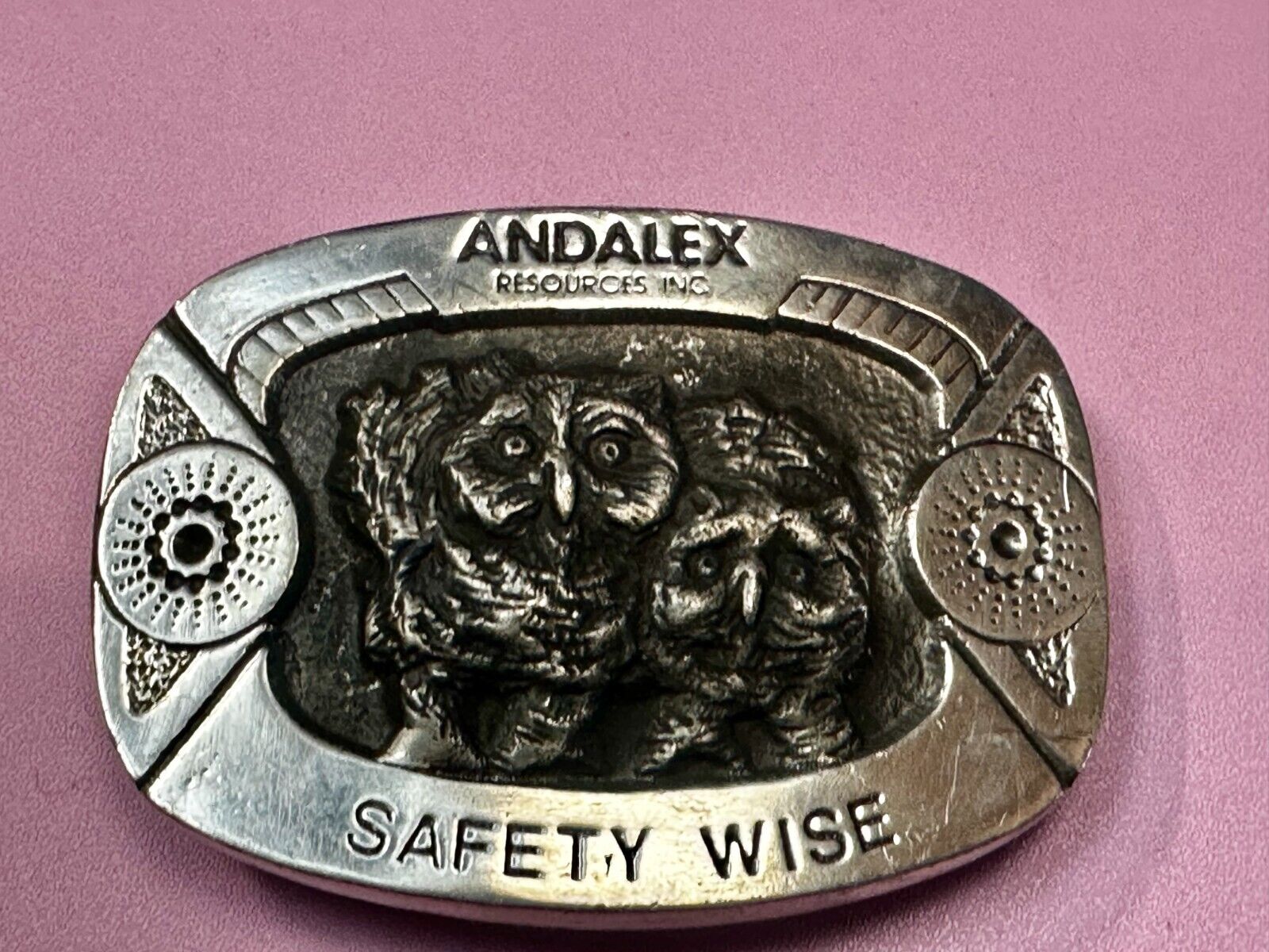 Andalex Resources Inc Safety Wise Night Owl Vintage Gary Prazen Belt Buckle