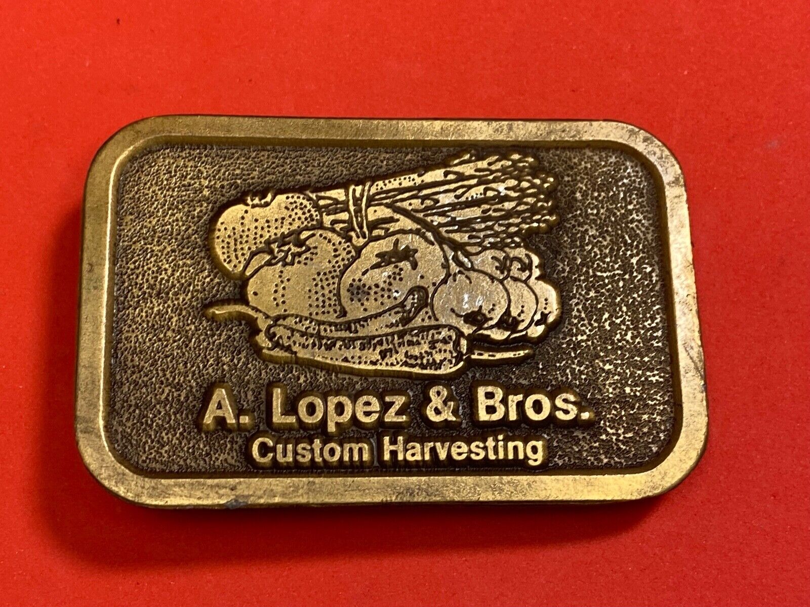A Lopez And Bros - Custom Harvesting Farming Farm Agriculture Belt Buckle 