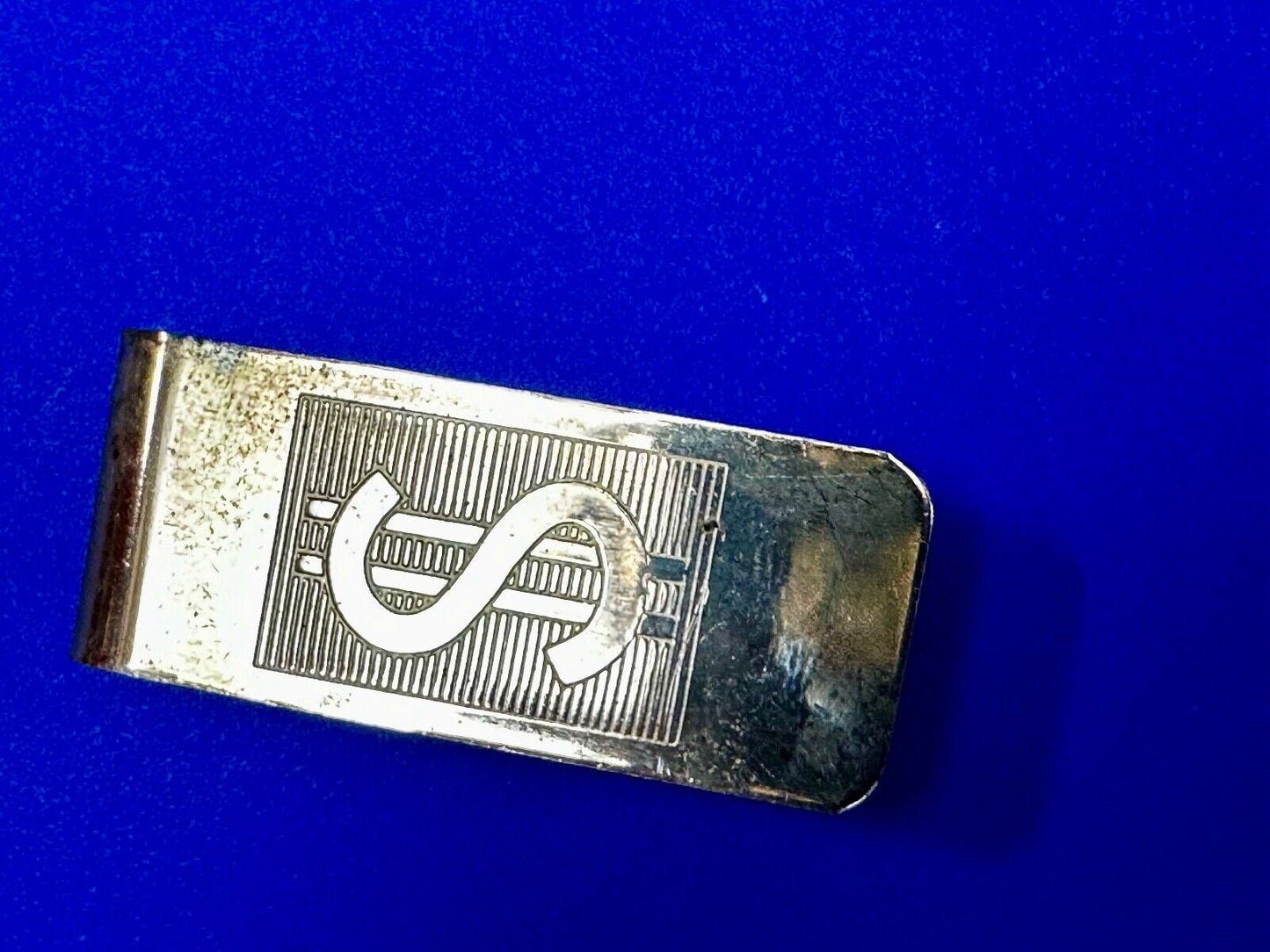 Vintage Gold Tone Dollar Sign $ Bill Holder Old School Money Clip