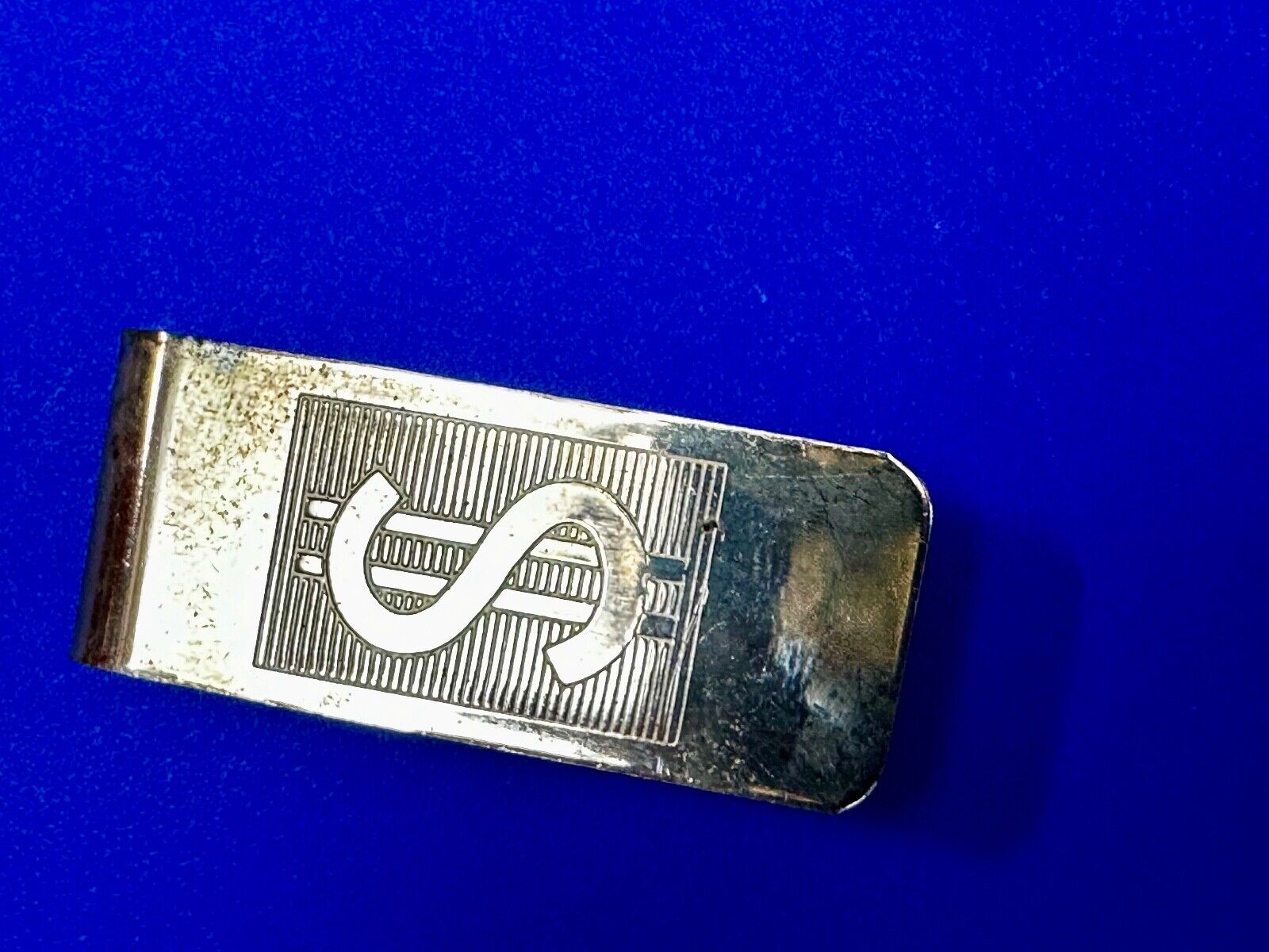 Vintage Gold Tone Dollar Sign $ Bill Holder Old School Money Clip