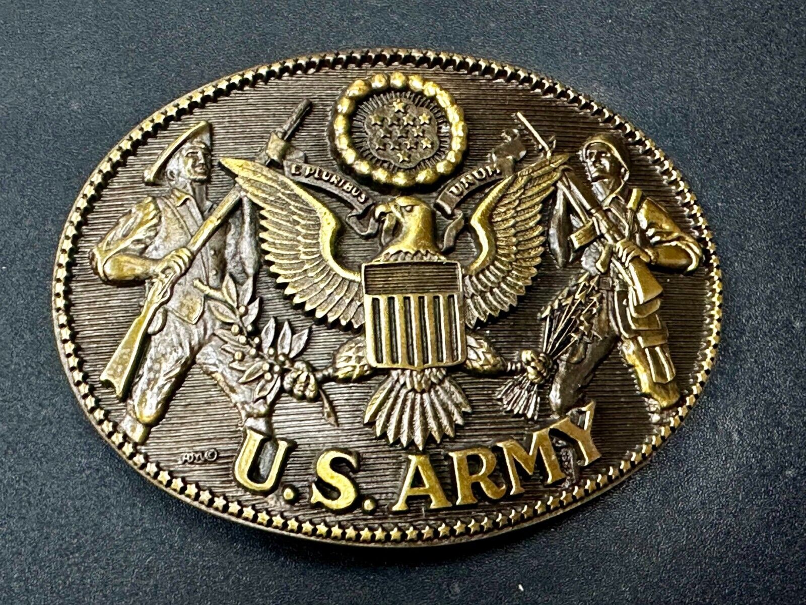 US Army United States Patriotic Eagle Emblem Montana Silversmiths Belt Buckle