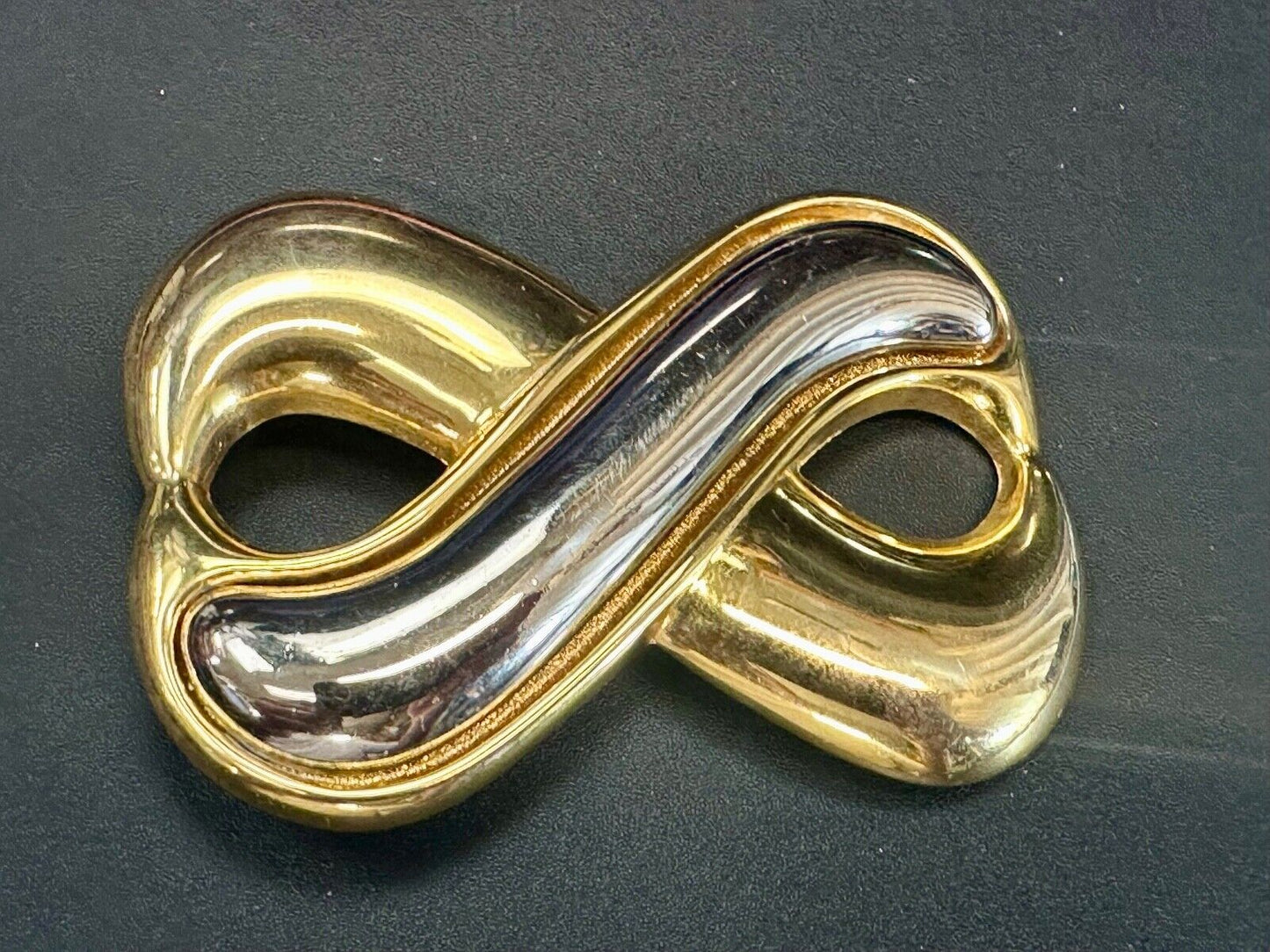 Vintage Day Lor signed gold & silver tone signed scarf shoe clip belt buckle