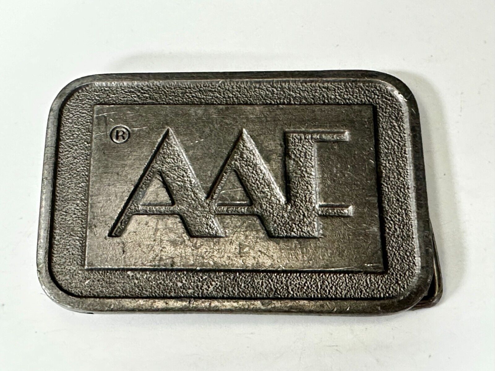 AAF American Air Filter Company Brass Tone Advertisement Belt Buckle