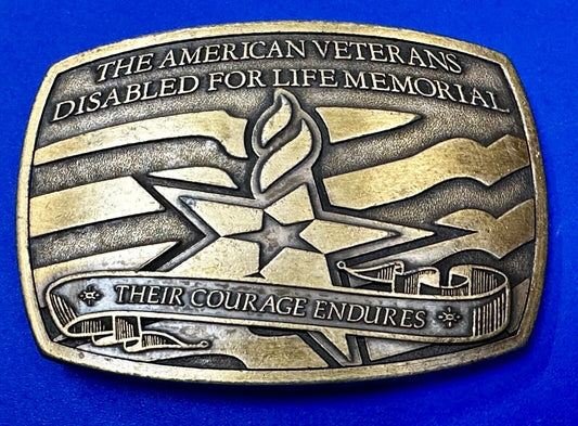 The American Veterans Disabled for life Memorial Commemorative Belt Buckle