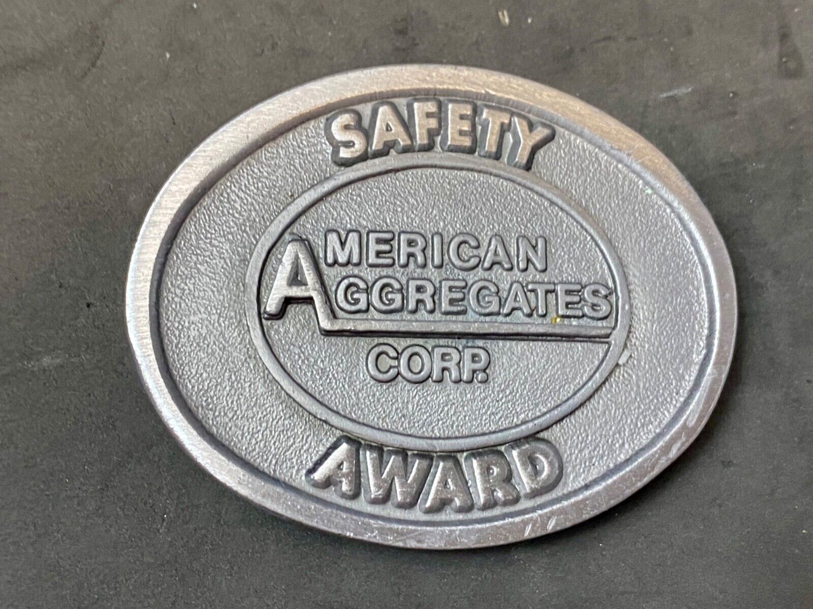 American Aggregates Vintage Safety award belt buckle by Hit-Line USA