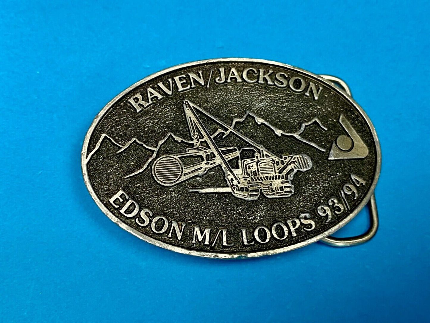 Vintage 90'S  Tree Logging Heavy Machinery Raven Jackson Edison M/L Loops