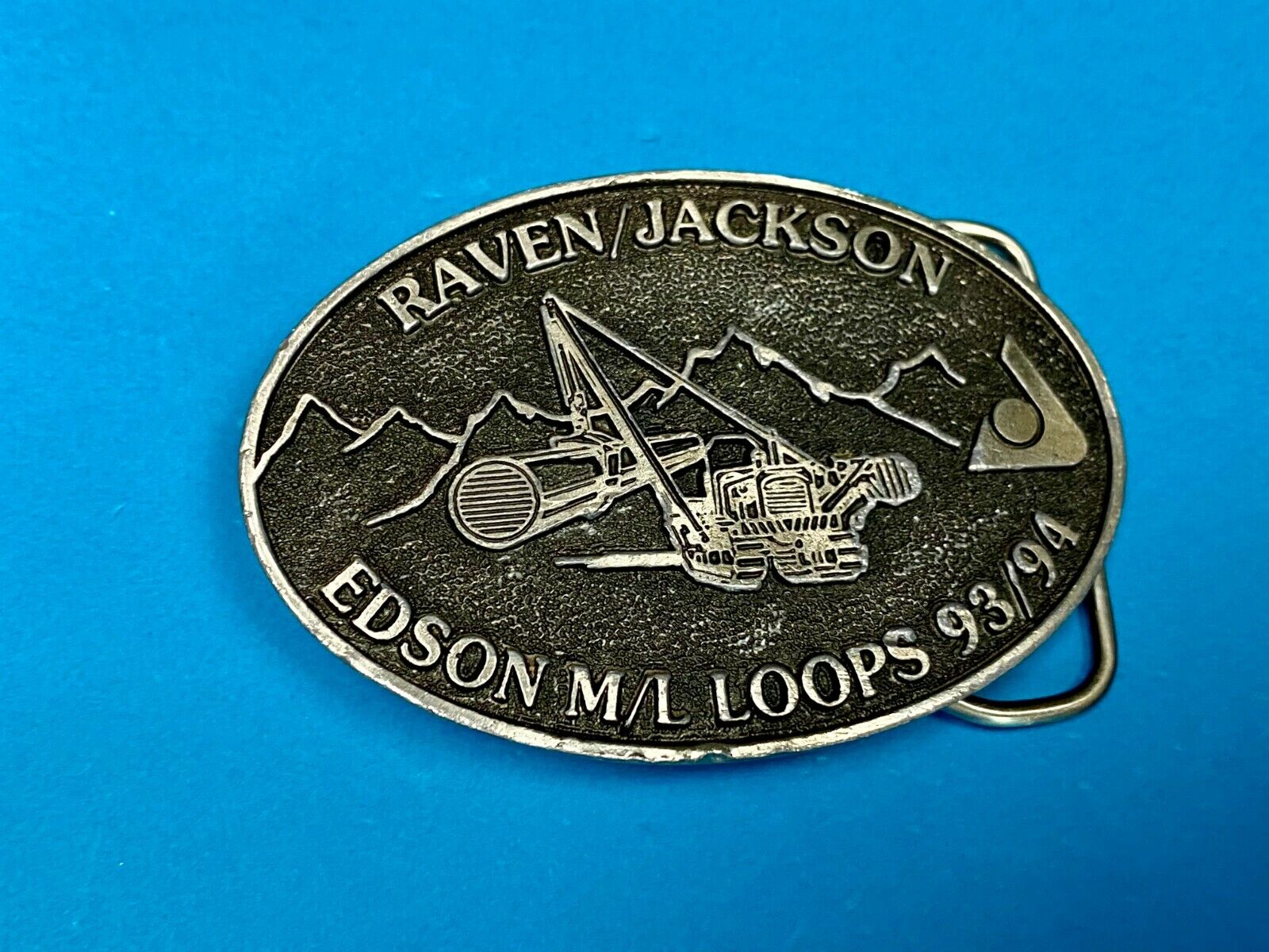 Vintage 90'S  Tree Logging Heavy Machinery Raven Jackson Edison M/L Loops