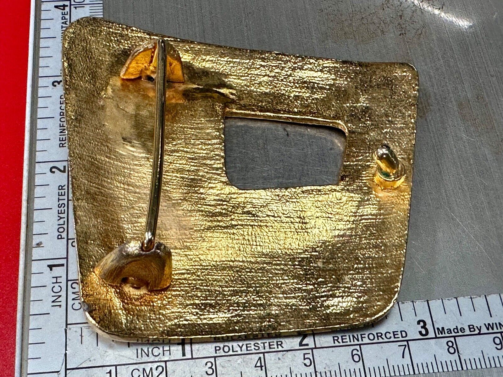 Abstract Open Work Cut Out  Brass Tone Hippy Boho Belt Buckle