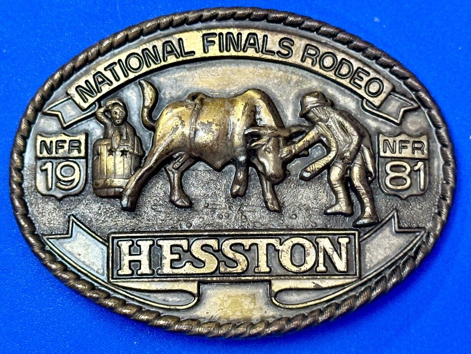 1981 Hesston National Finals Rodeo NFR Collectors Rodeo Cowboy Belt Buckle