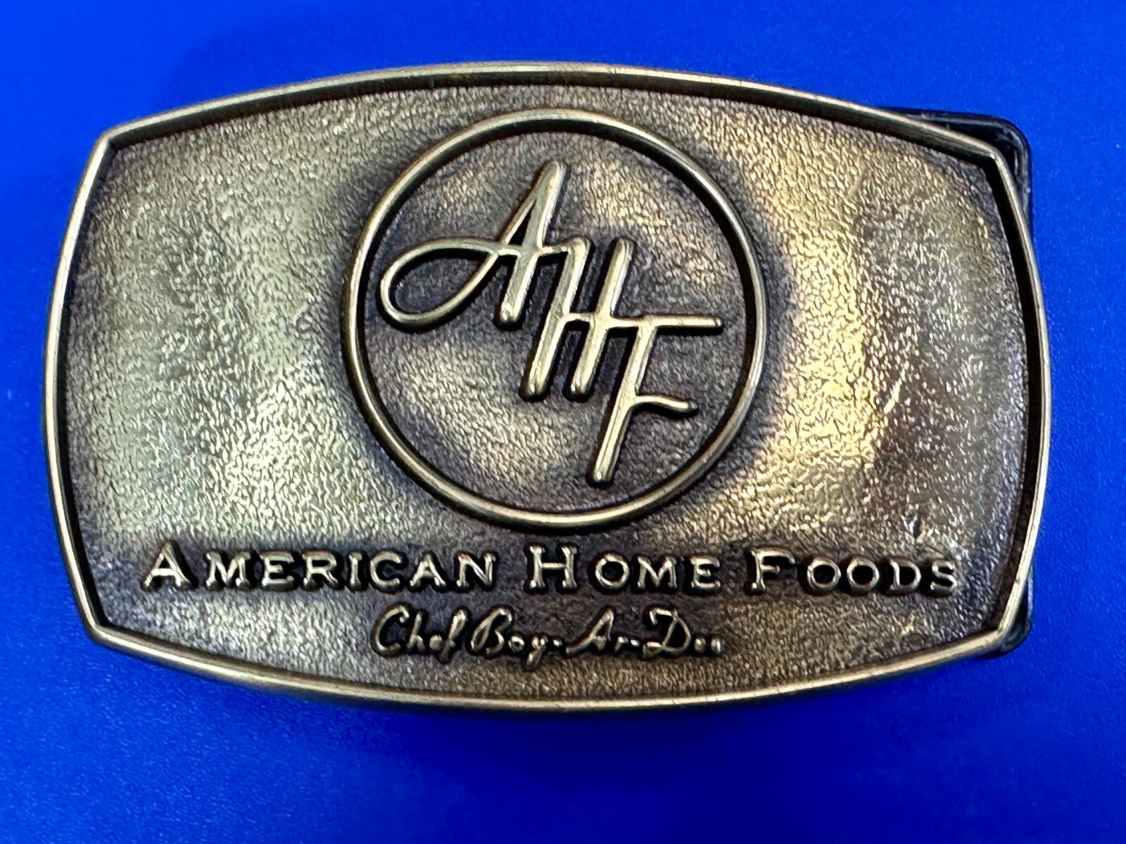 American Home Foods Chef Boyardee Company Vintage Solid Brass Jadco Belt Buckle