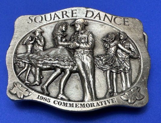 Vintage 1985 Square Dancing Commemorative belt buckle by Arroyo Grande