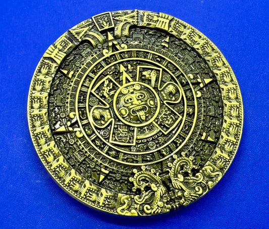 Aztec Mayan Mexican Calendar Native Indian Calendario DEL SOL Belt Buckle