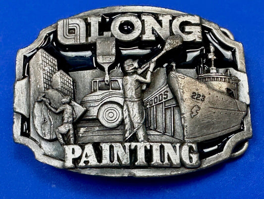 Vintage 1989 LONG painting - Neat Clean Finishing belt buckle
