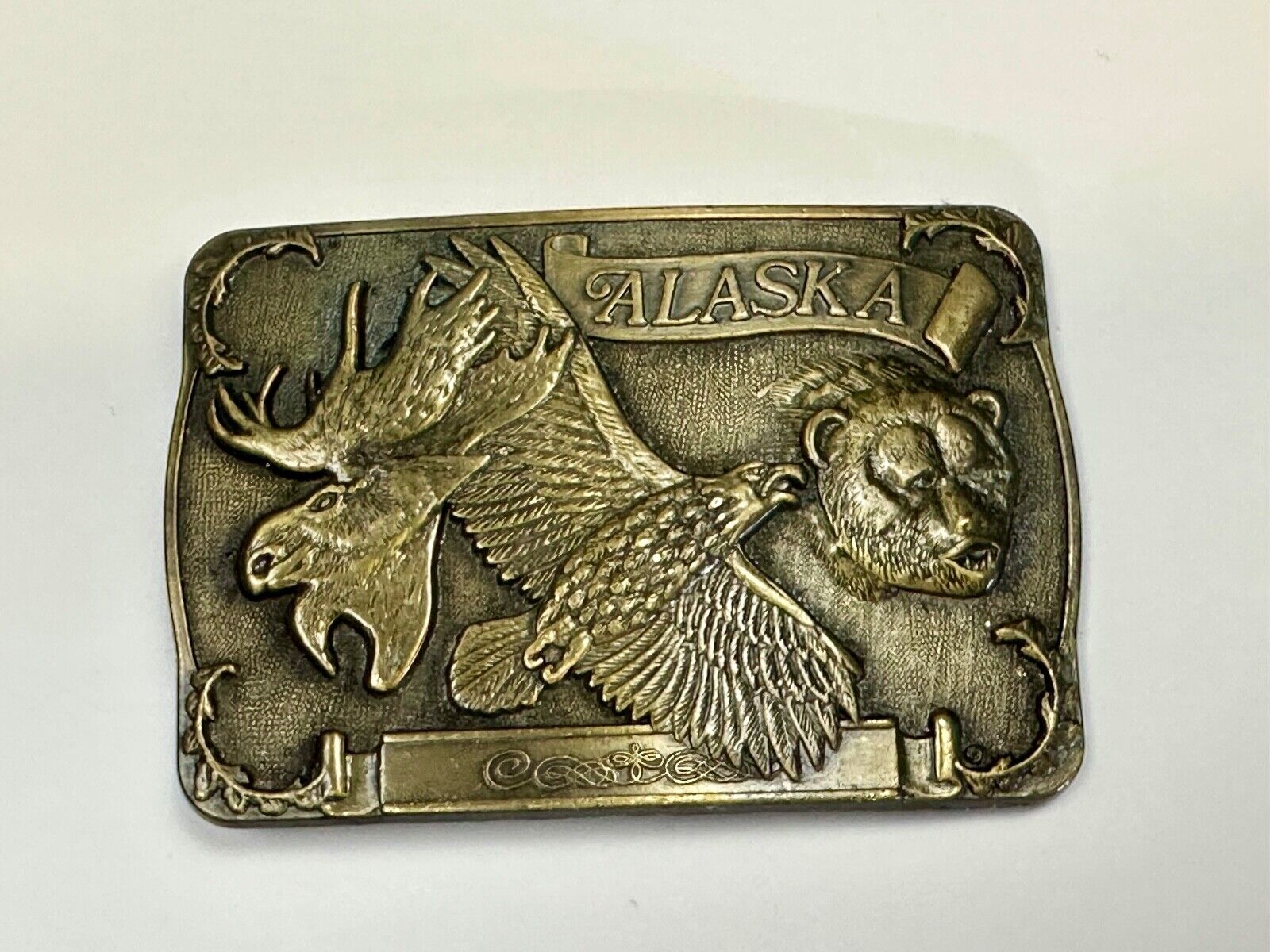 Alaska the great land State Wildlife Commemorative belt buckle. by RJ