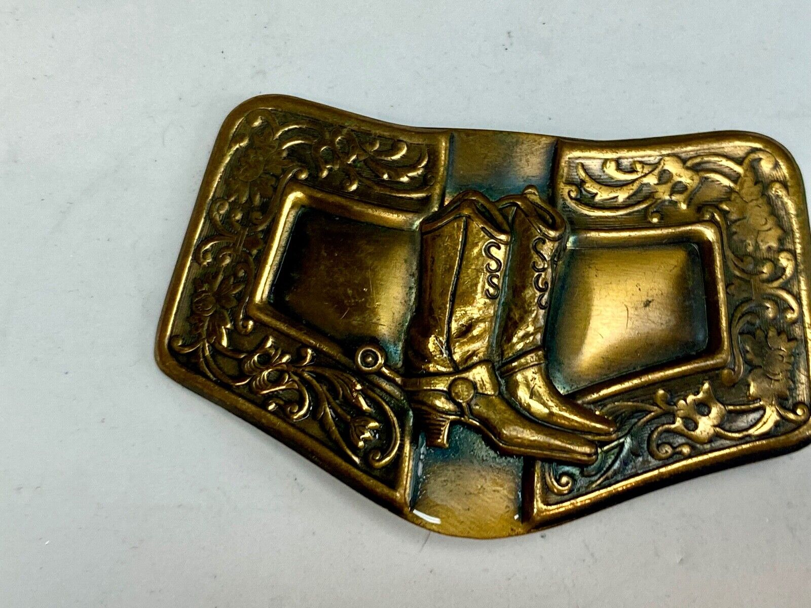unique shaped vintage Western cowboy boots jeans cowboy cowgirl belt buckle 
