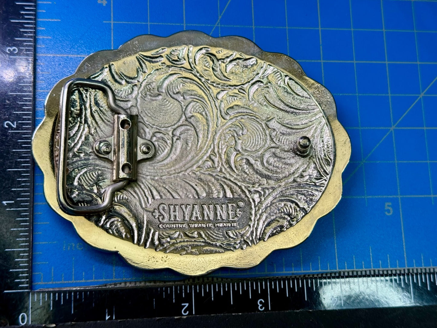 United States of America Flag Sliced Pattern on Western Belt Buckle by Shyanne