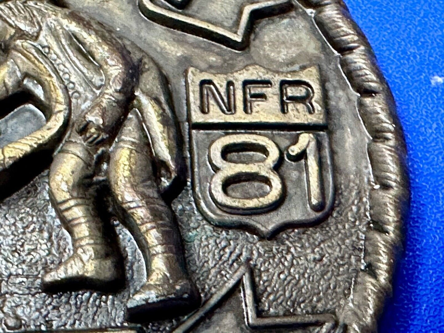 1981 Hesston National Finals Rodeo NFR Collectors Rodeo Cowboy Belt Buckle