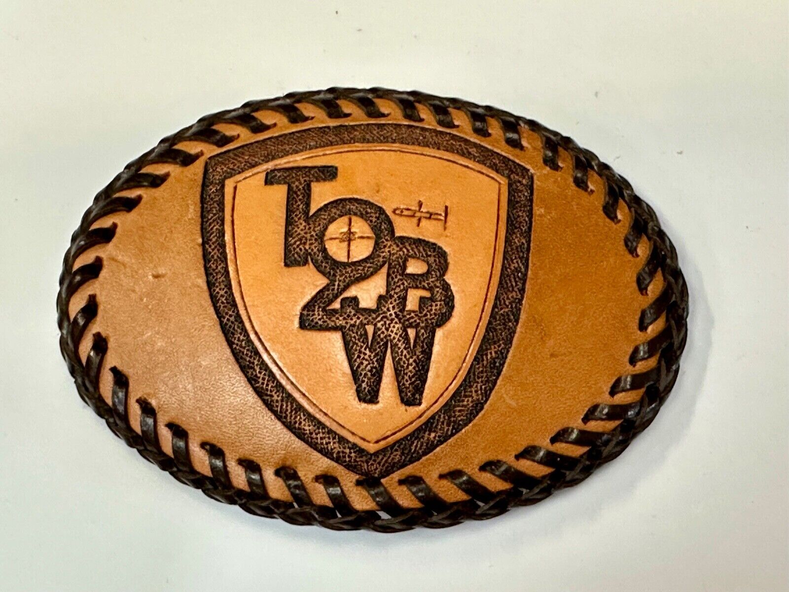 TOBW Vintage 1992 Handcrafted DEE #0009 Leather belt buckle