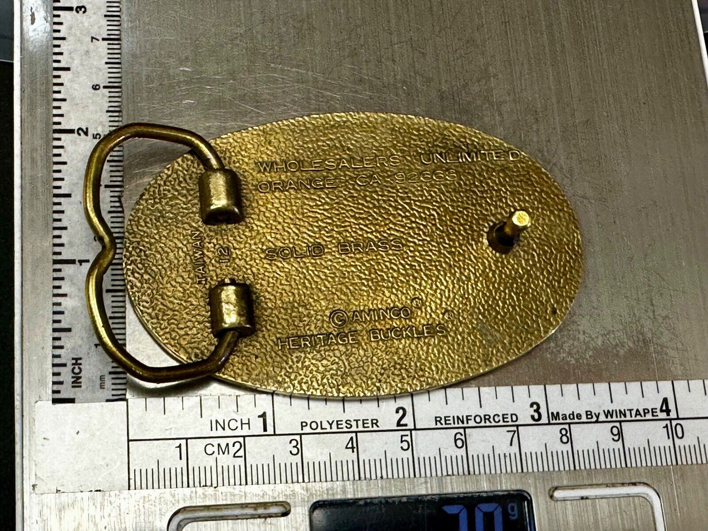 Veterans,  We served in the USA and dam proud of it - Heritage Brass Belt Buckle