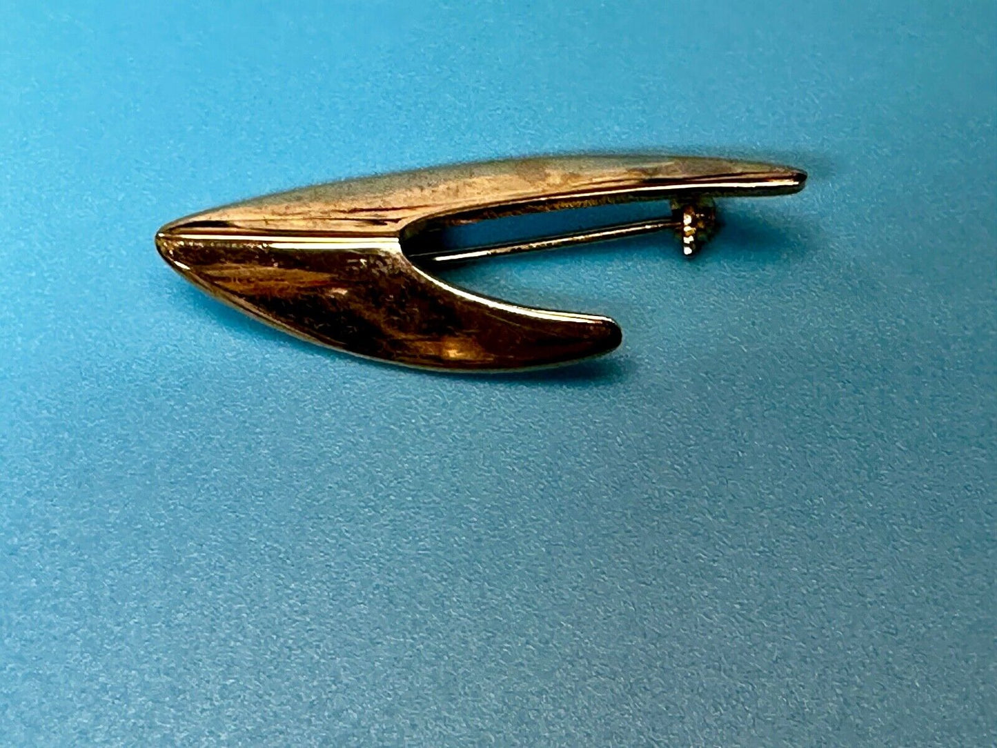 Unique Abstract Gold Tone Brooch Pin Vintage Signed Emmons