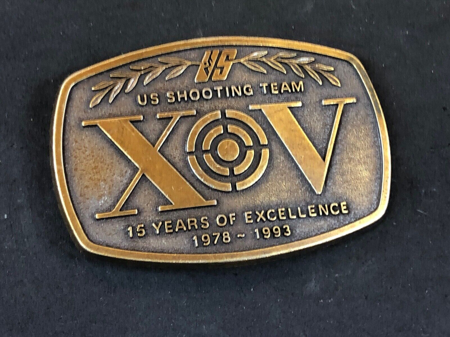 US shooting team 15 years of excellence 1978 - 1993 belt buckle 