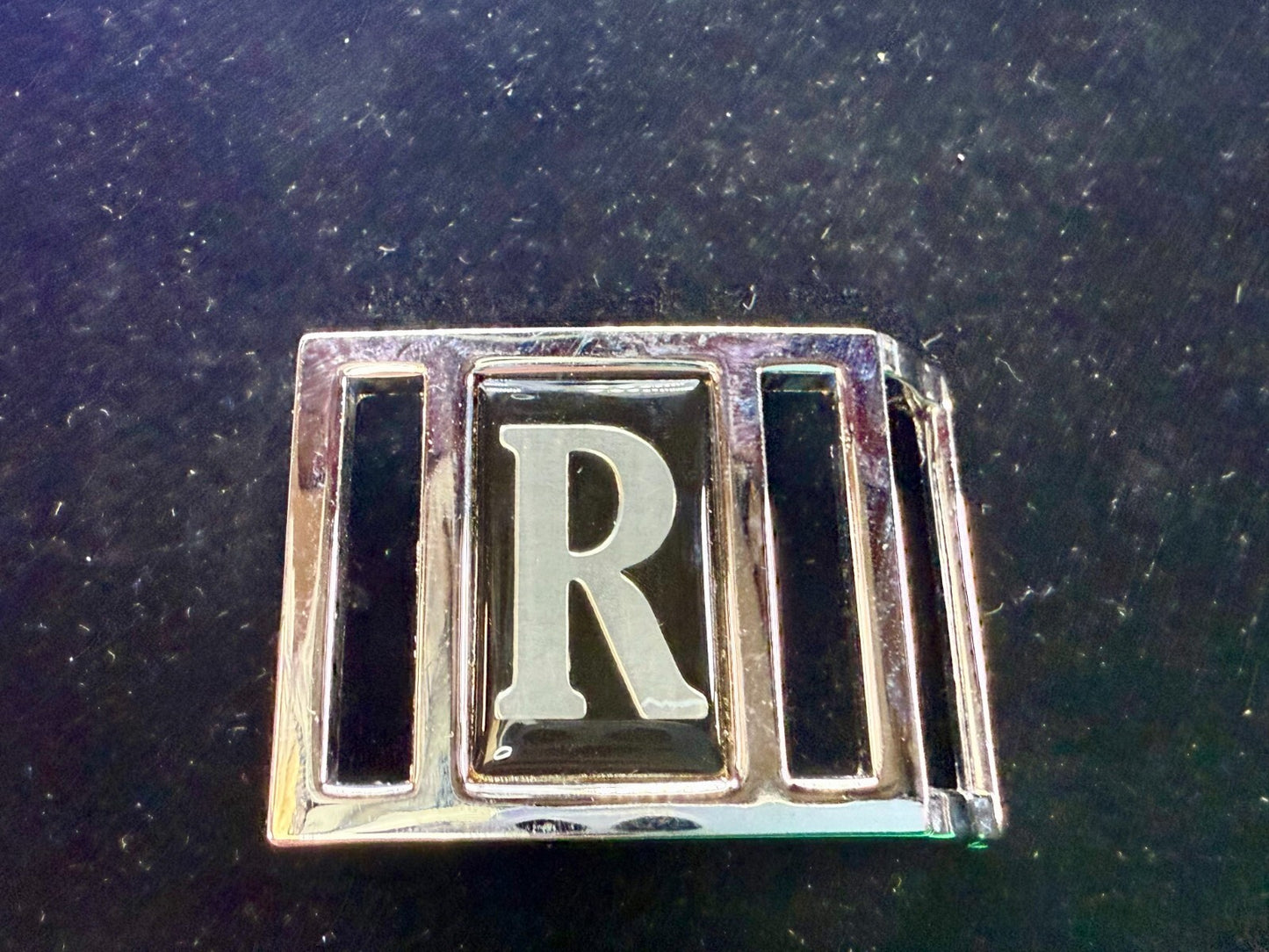 Vintage Custom Letter R Initial Monogram Belt Buckle by Avon 