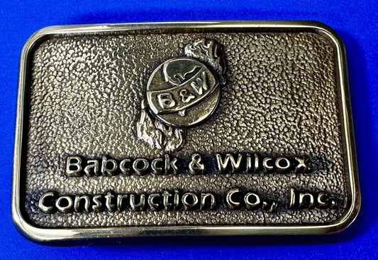 Babcock & Wilcox B&W Construction Co  Commemorative NOS Belt Buckle by Jadco