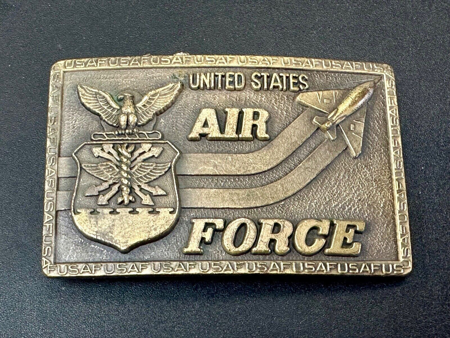 United States Air Force - Patriotic American Military brass tone belt buckle