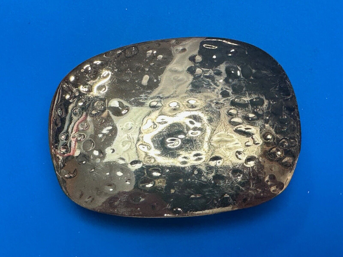 Vintage Hammered Brass Tone artisan Belt Buckle