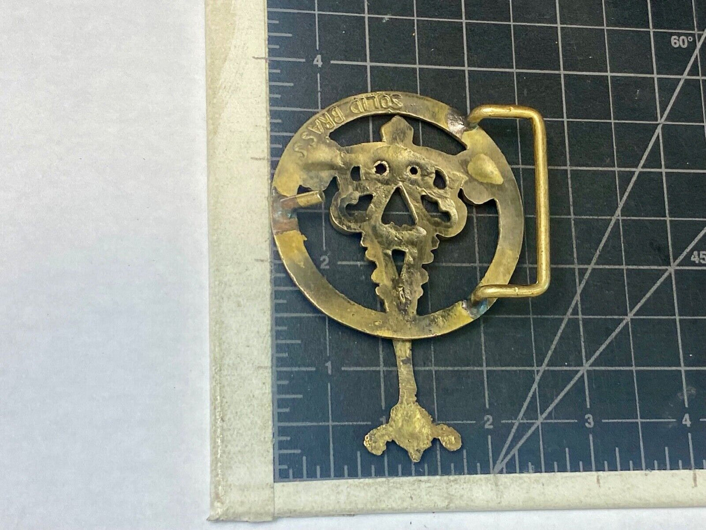60's Hippy Moving Clock Pendulum Amazing! solid brass belt buckle