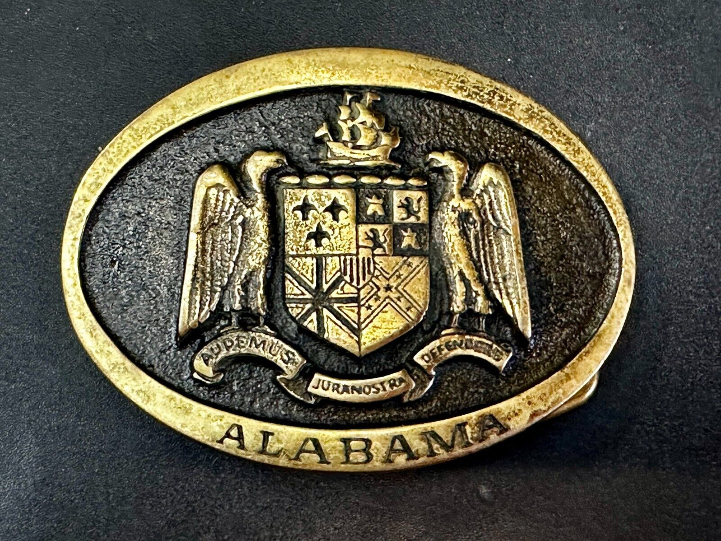 Alabama State Al Statehood Montgomery University Solid Brass 1978 Belt Buckle