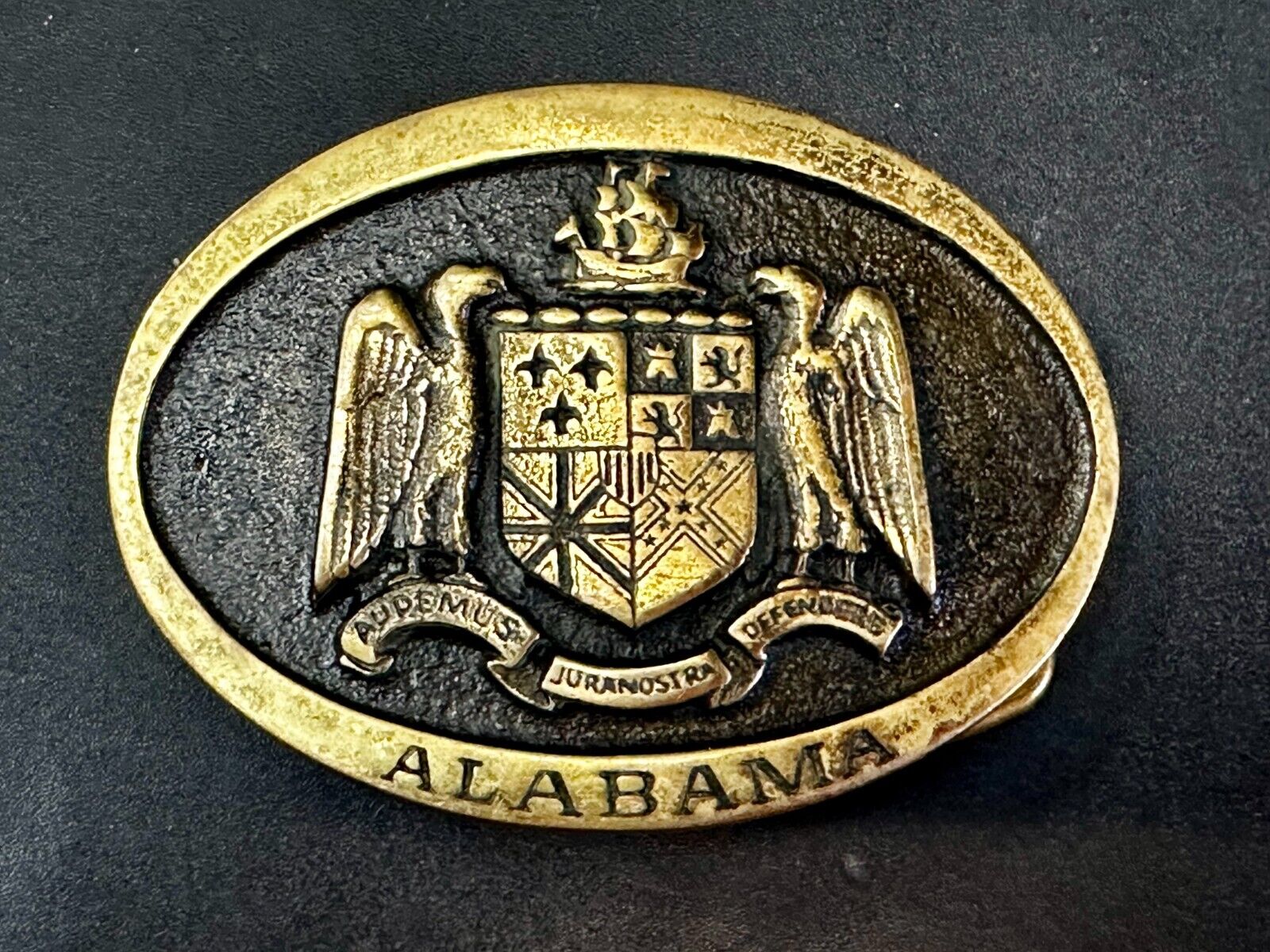 Alabama State Al Statehood Montgomery University Solid Brass 1978 Belt Buckle