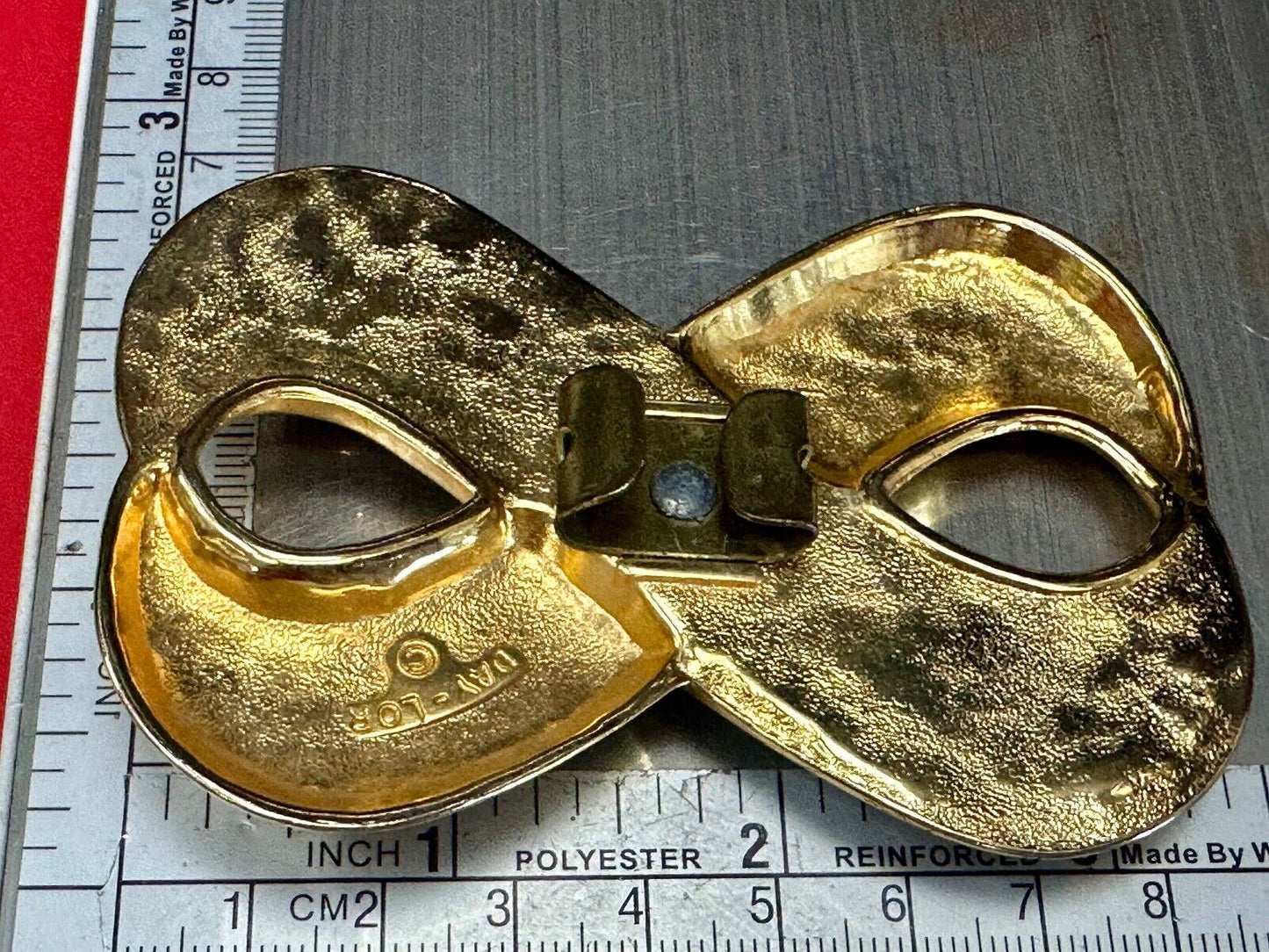 Vintage Day Lor signed gold & silver tone signed scarf shoe clip belt buckle