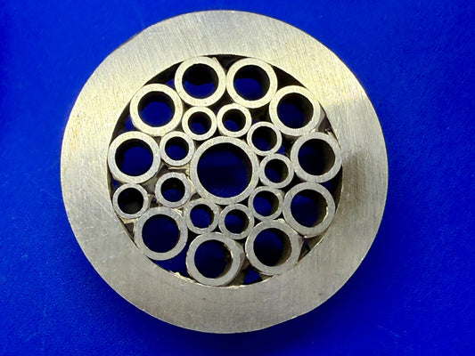 Artisan Welder Art Abstract Open Work Circles Round Silver Color Belt Buckle