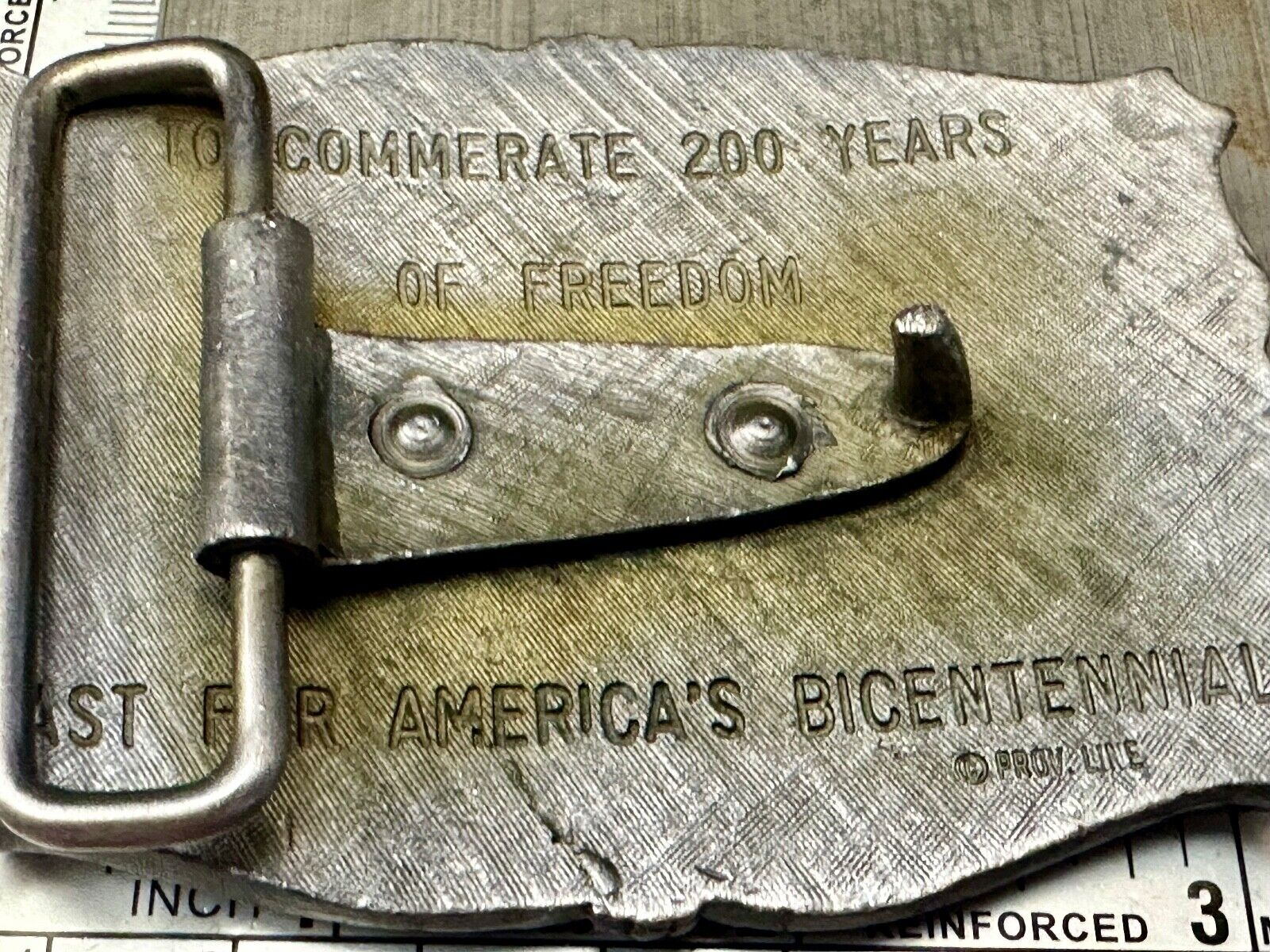 Americas Bicentennial 200 year Celebration 1976 belt buckle by Prov-Line