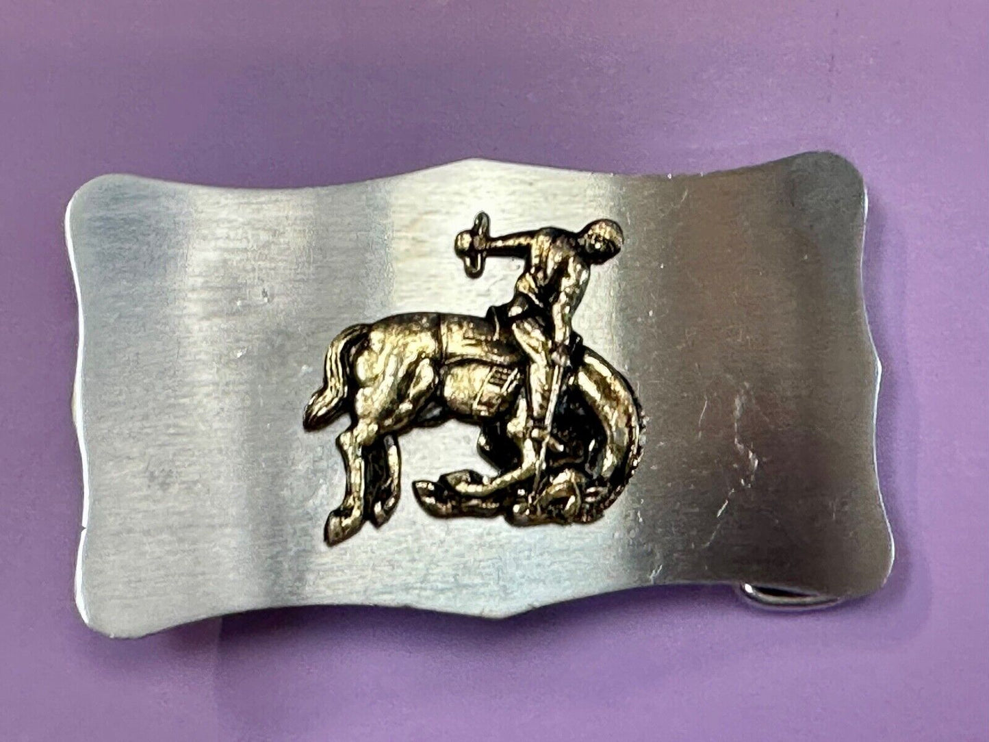 Vintage Cowboy Saddle Bronc western belt buckle Made in Japan