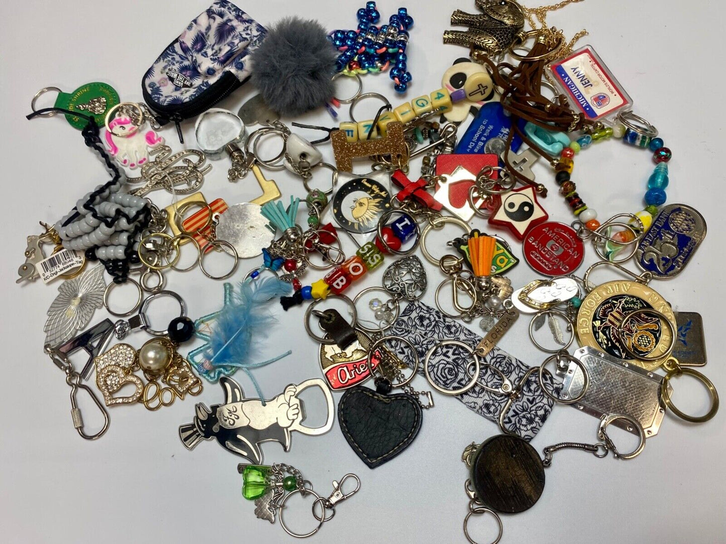 32 OZ Mixed Keychains Resale Bulk Lot, Junk Drawer Grab Bag - Perfect Gifts!