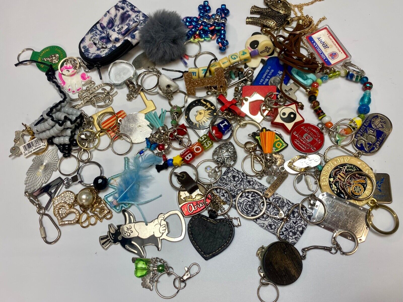 32 OZ Mixed Keychains Resale Bulk Lot, Junk Drawer Grab Bag - Perfect Gifts!
