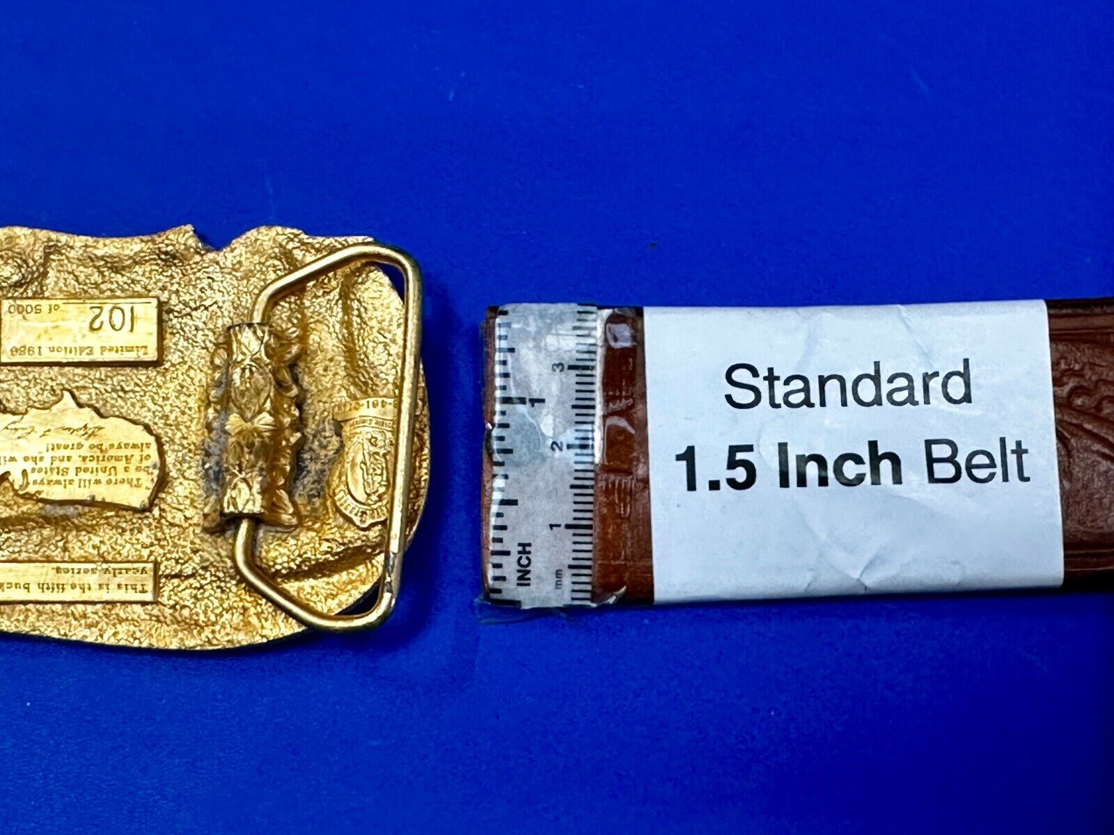 United States of America Liberty States Map Vtg 1986 Commemorative Belt Buckle
