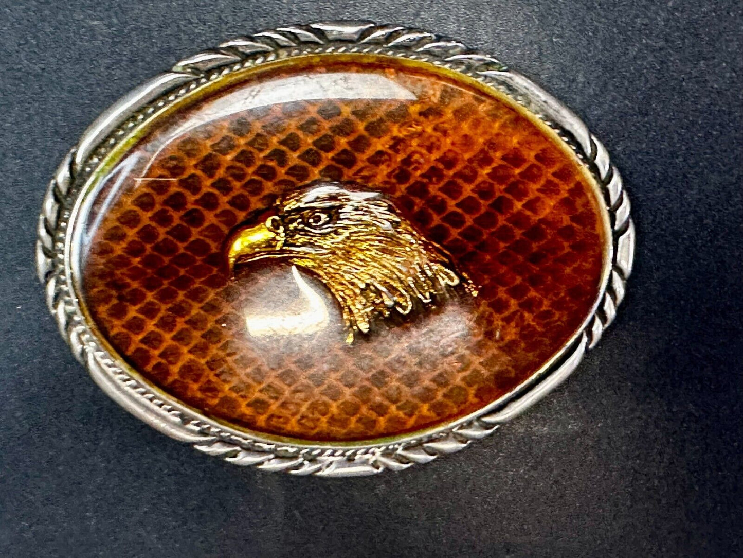 American Bald Eagle Head on DiamondBack Rattler Patriotic Belt Buckle by SSI