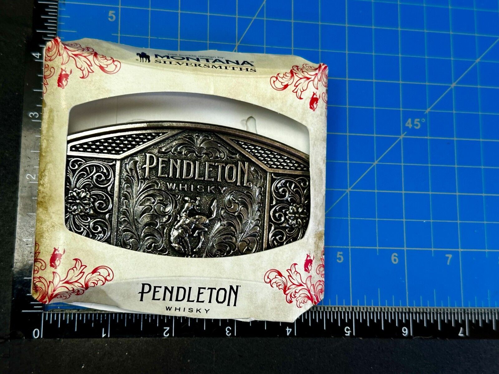 2022 Pendleton whiskey Let'er Buck Rodeo Cowboy Belt Buckle Montana Silversmiths